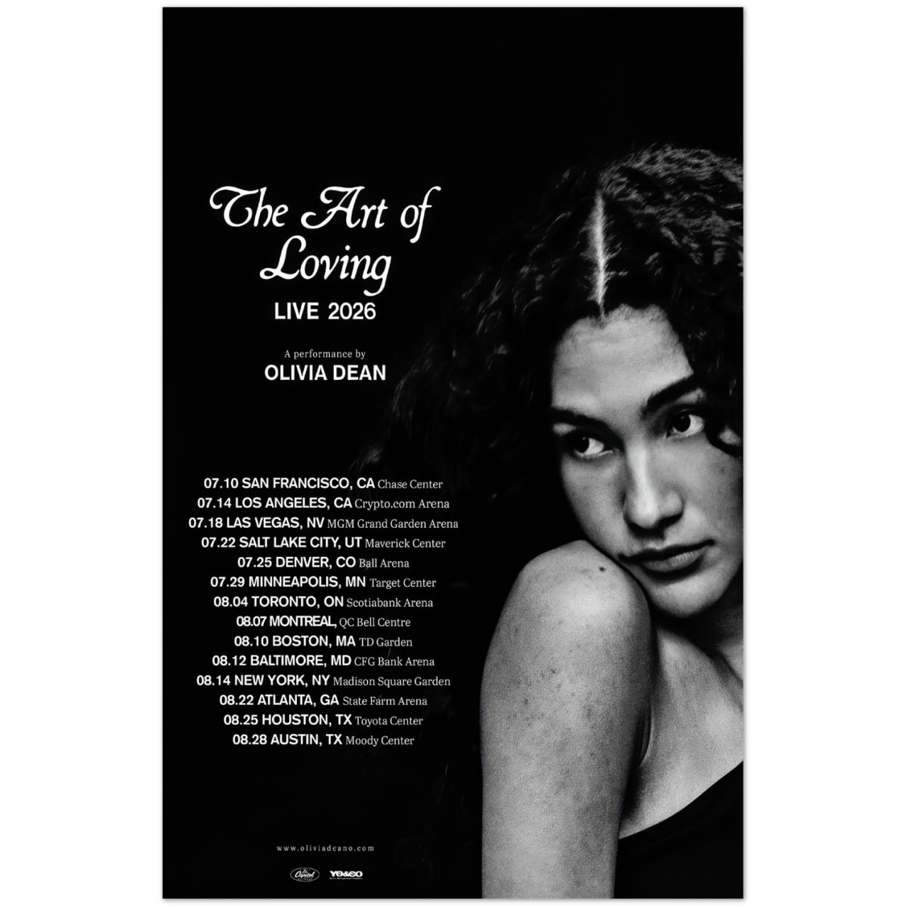 Olivia Dean The Art Of Loving Live 2026 North America Tour Poster
