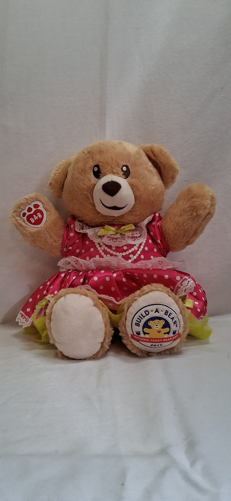 Build A Bear  Plush Teddy 16" Stuffed Animal Lalaloopsy Dress