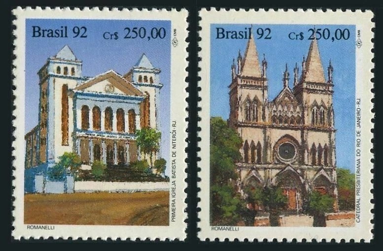 Brazil 1992 MNH 2v, Religious Architecture, Cathedral, Church