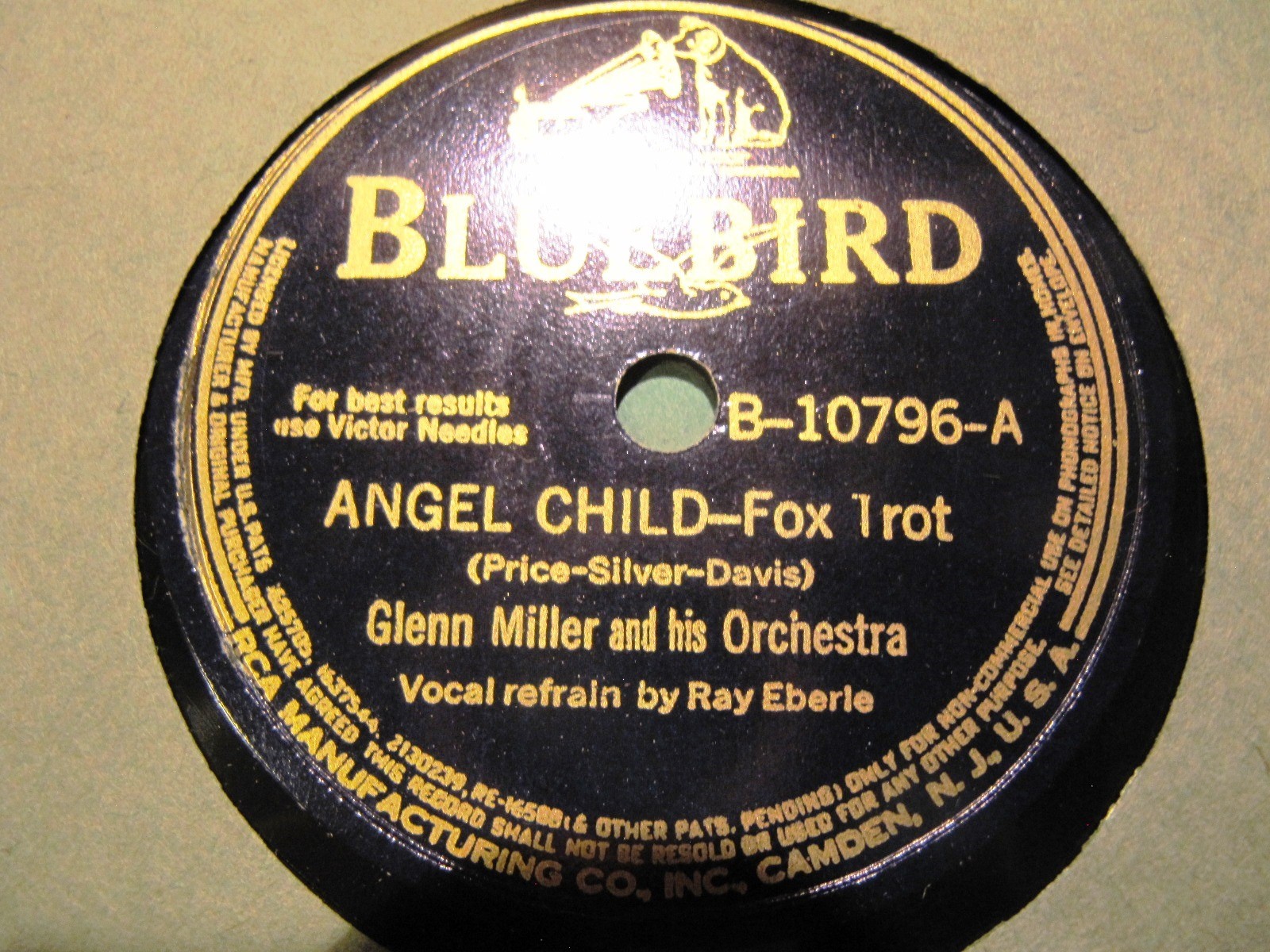 1940 GLENN MILLER ORCH ANGEL CHILD / Be Happy MARION HUTTON BLUEBIRD B-10796