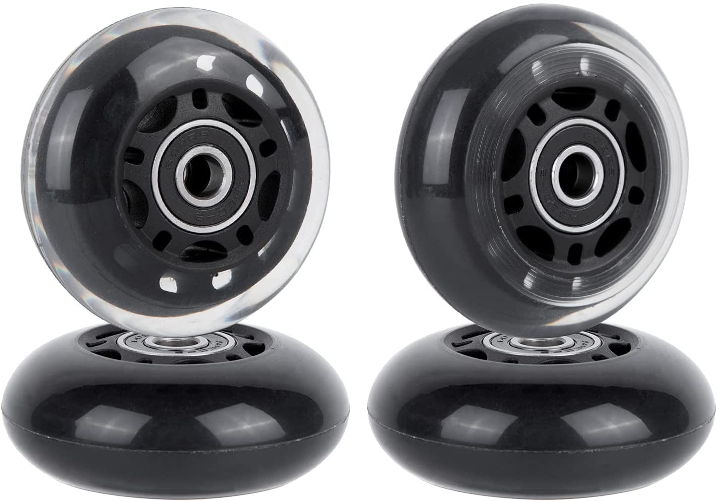 64mm Inline Skate Wheels 82a w/Bearings ABEC-9 for Rollerblade, Pelican Storm...