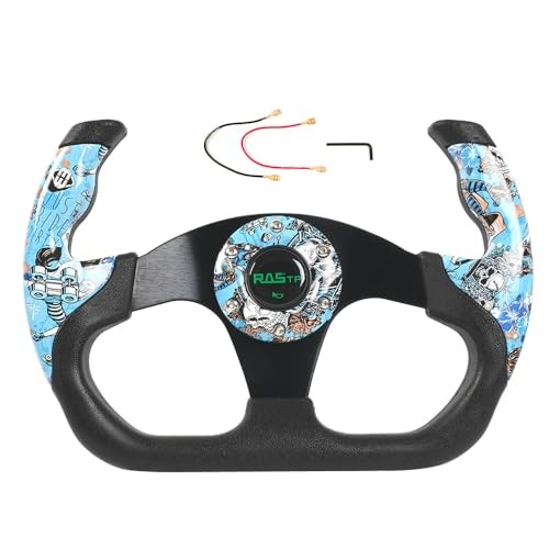  Universal Racing Steering Wheel, 12.8"/325mm Graffiti Pattern Sim Racing Blue