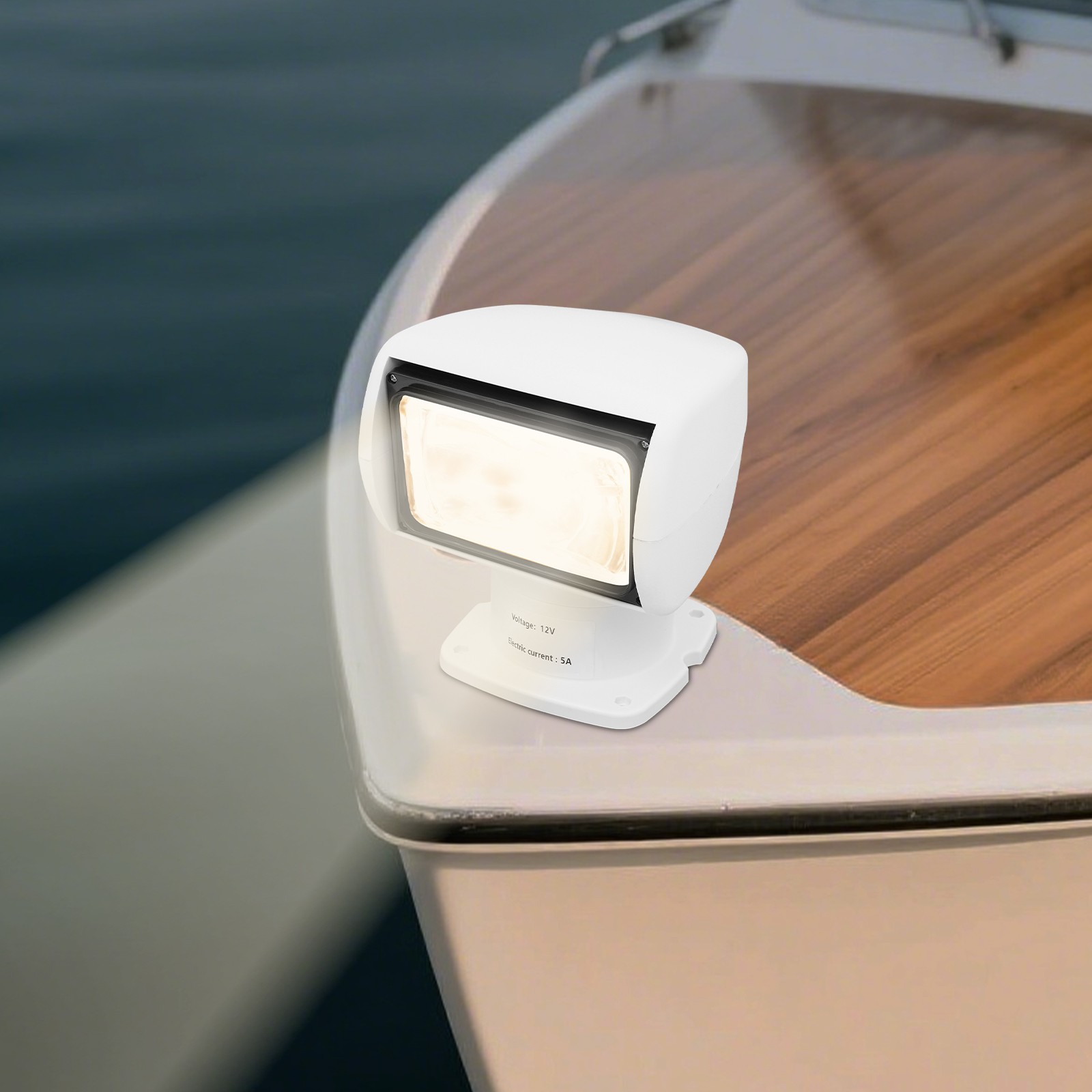 Boat Spotlight w/ Remote Control Yacht Searchlight 12V 100W Searchlight for Boat