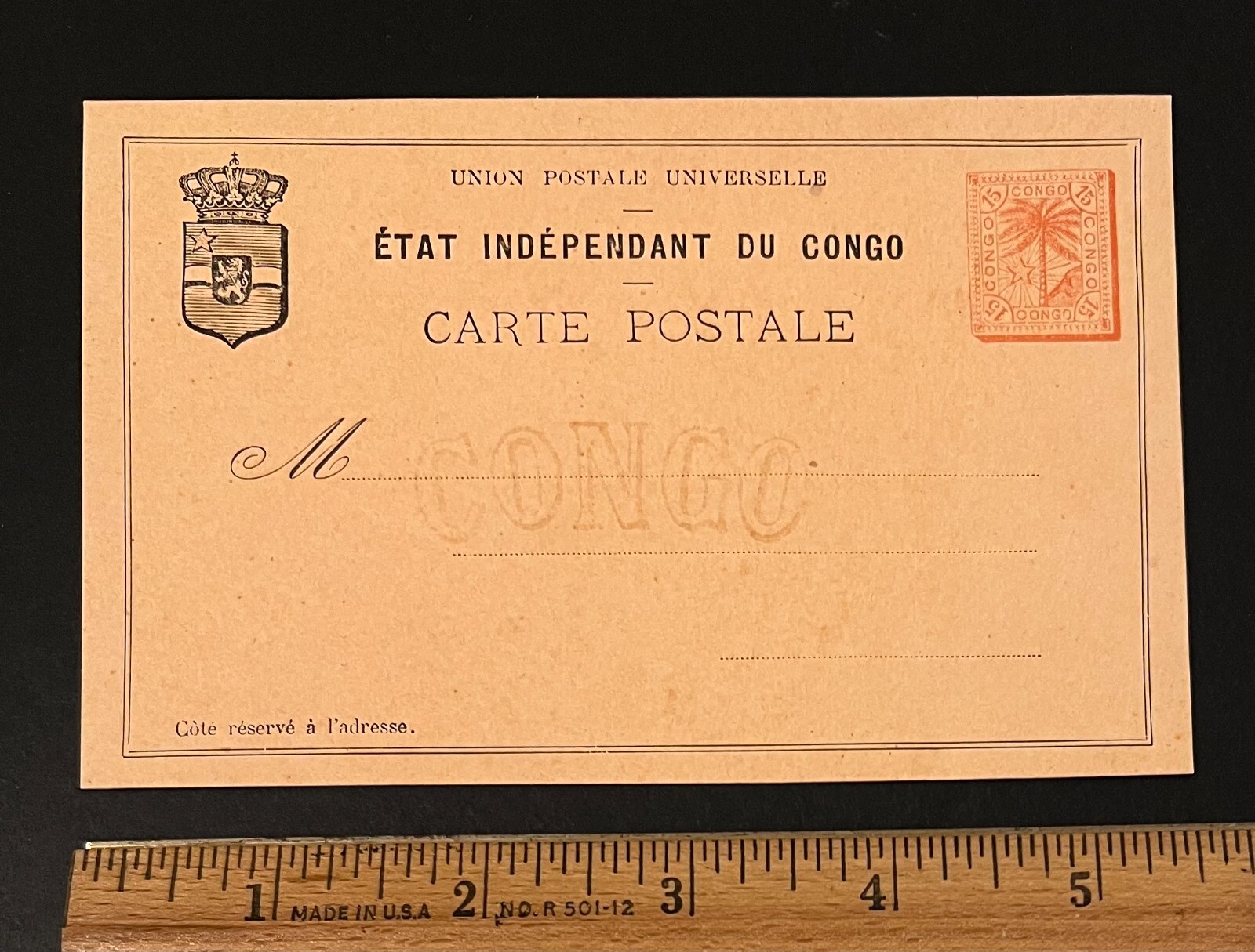 Congo Postal Card 1888 HG 3 Africa Unused Embossed