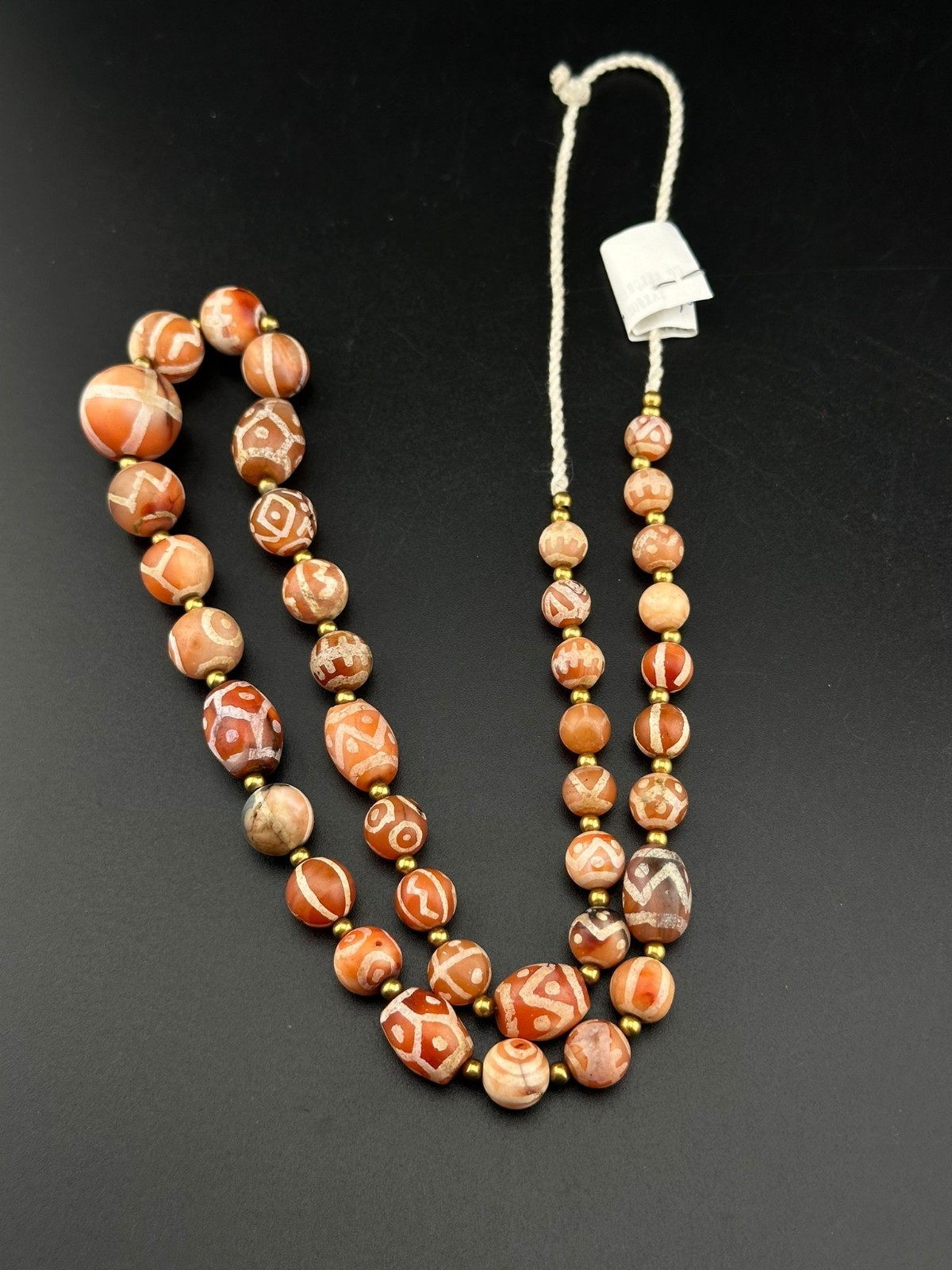 Rare Genuine Ancient Near Eastern Etched Carnelian Bead over 2000 Years Old