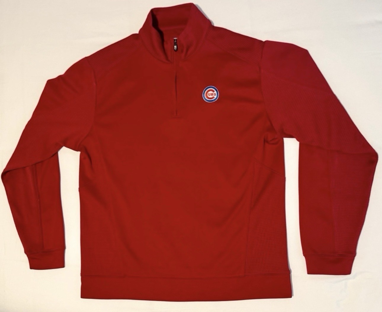 Chicago Cubs Sweater Mens L Blue Cutter Buck Quarter Zip Pullover MLB Embroider