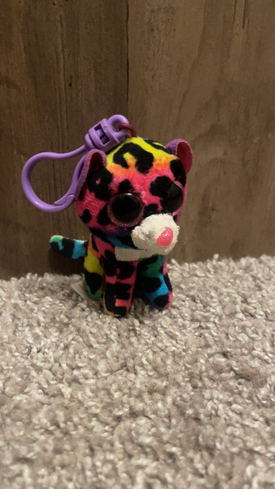 TY Beanie Boos - DOTTY the Rainbow Leopard (Glitter Eyes) (Key Clip - 3 inch)