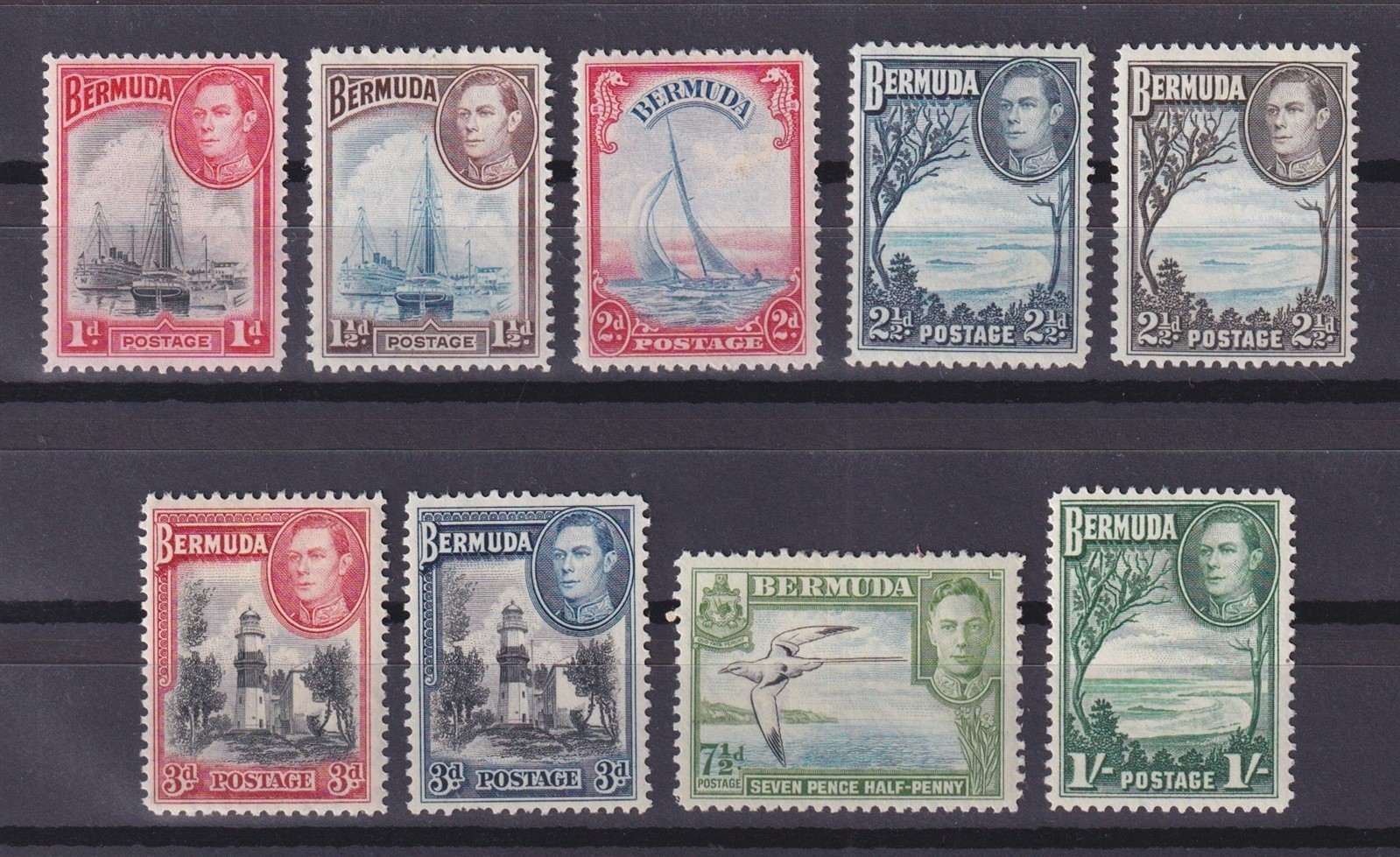 BERMUDA 1938, SG# 110-115, CV £90, King George VI, MH