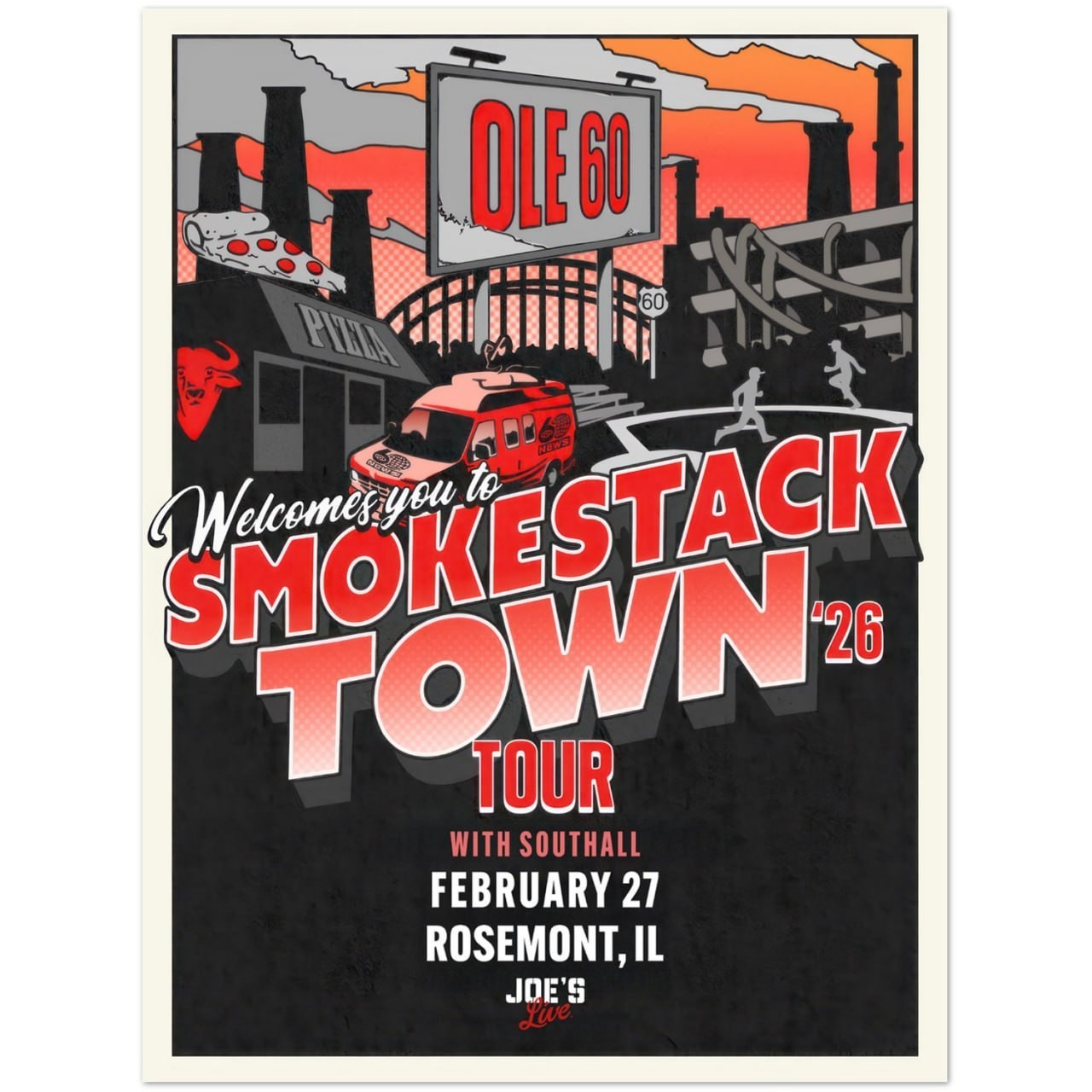 Smokestack Town 2026 Tour Rosemont IL Live Music Event Poster