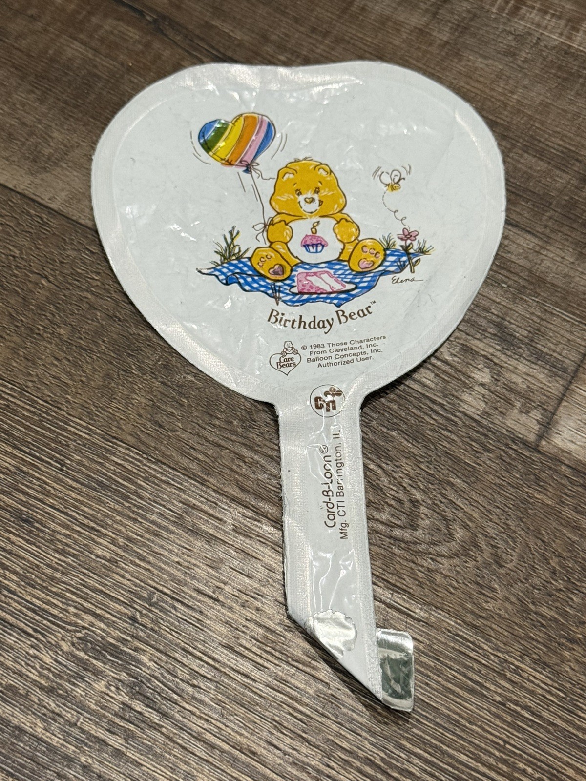 Original Care Bear Mylar Balloon 1983 Birthday Bear Nursery Decor Shower Gift