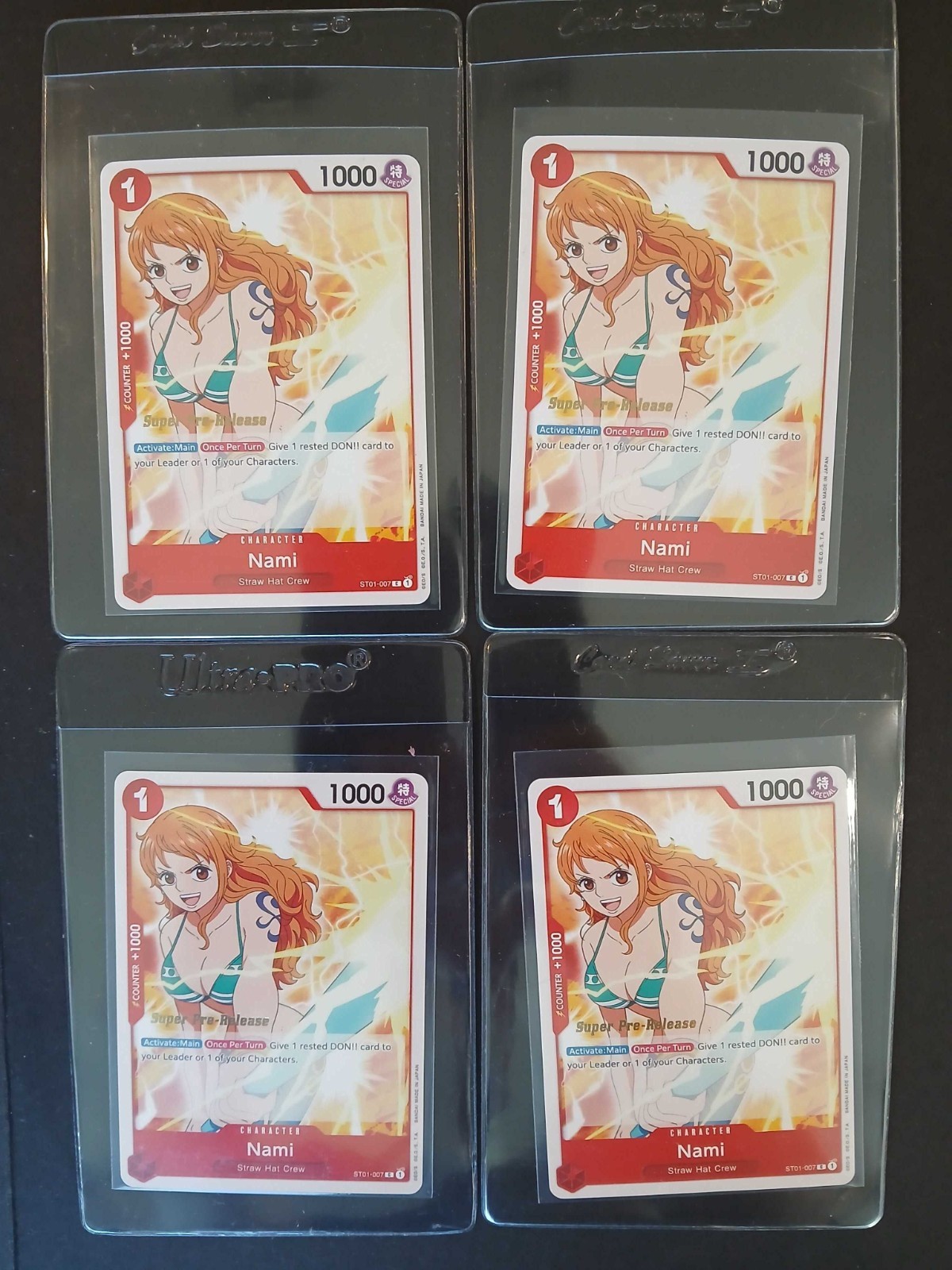 SUPER PRE-RELEASE One Piece Card Game Nami ST01-007 Starter Deck 4X Card Lot