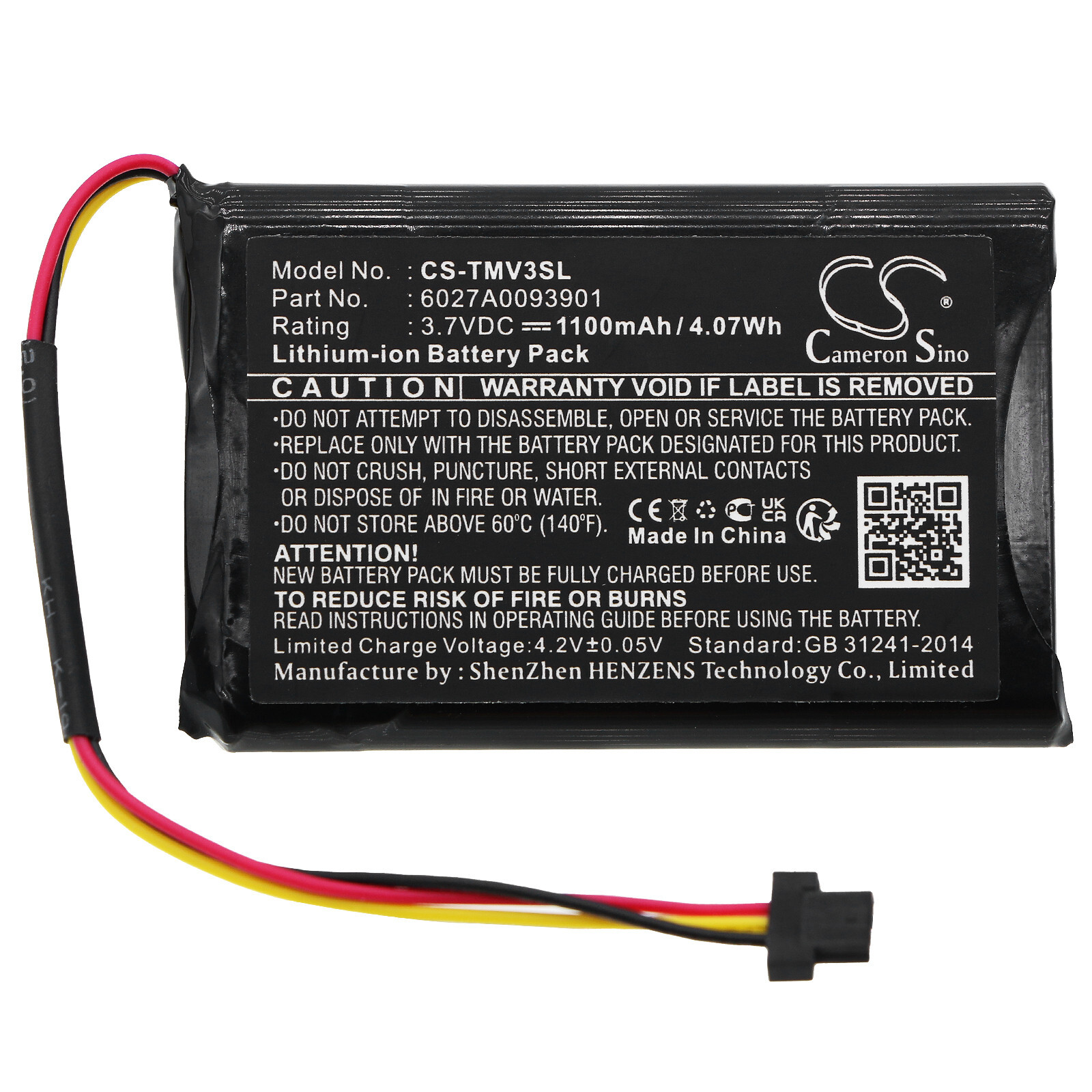 BATTERIE 1100mAh Type 6027A0093901 For TomTom XL IQ V3 4EM0.001.01 N14644