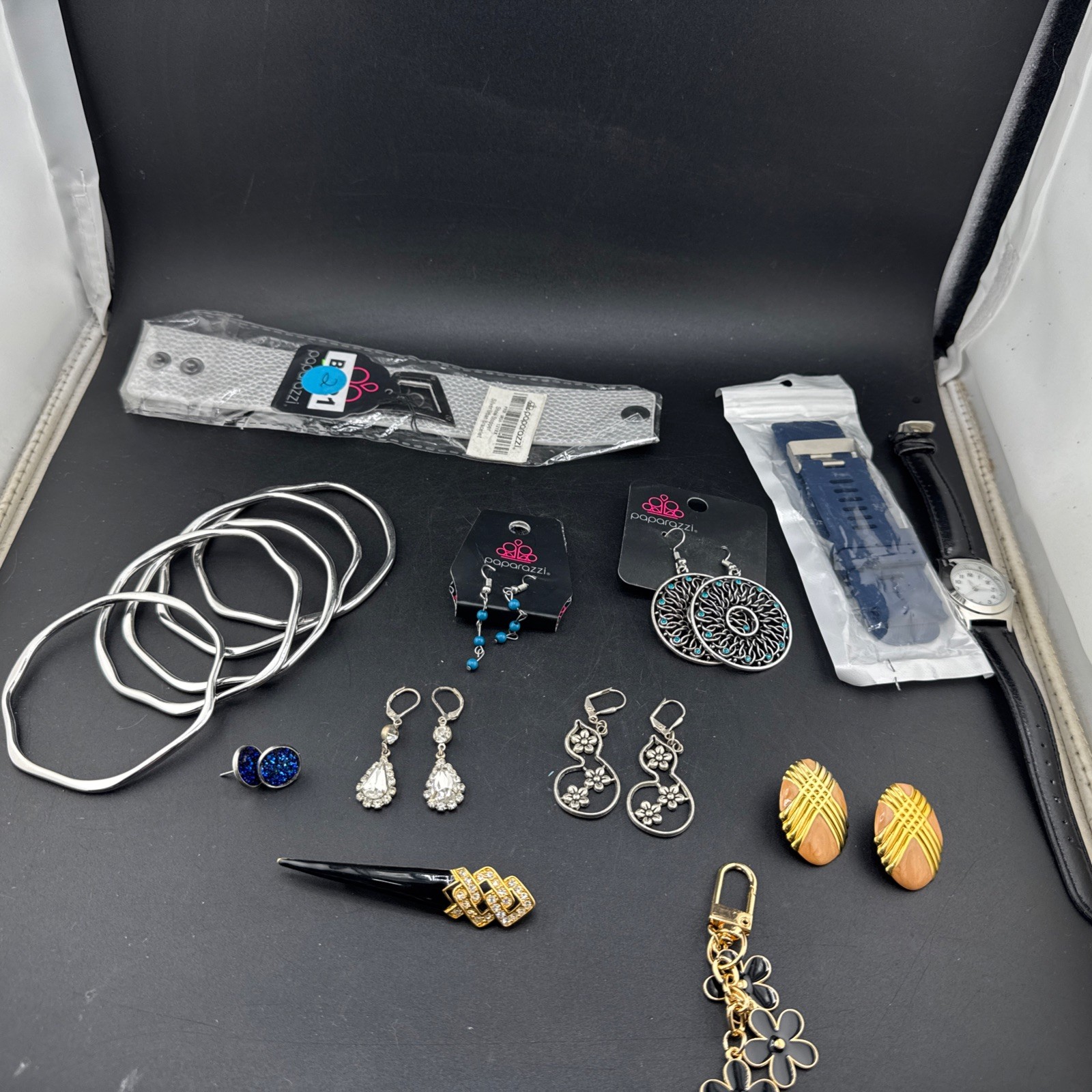 Vintage Random Lot Costume Jewelry And Misc Items Earrings Watch Ect Lot 33