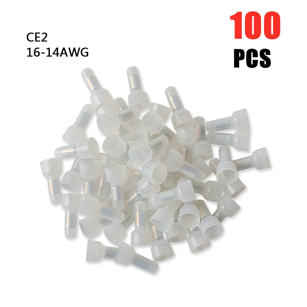 (100) Closed End Crimp Caps 16-14 GA AWG Gauge Wire Connectors Terminals cap