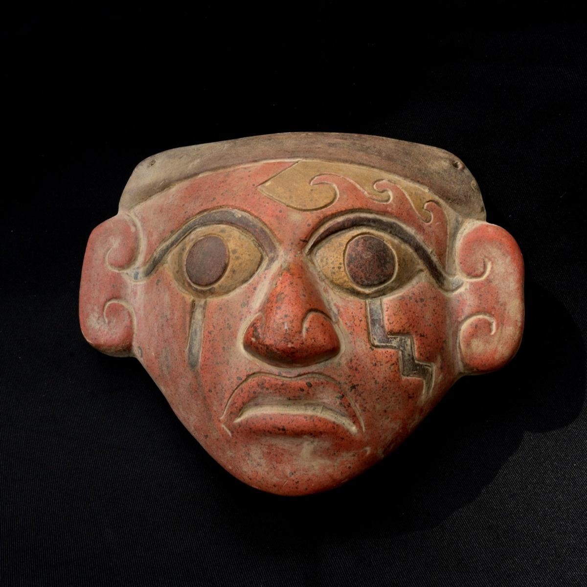 Pre-Columbian Chimu Ceramic Funerary Mask