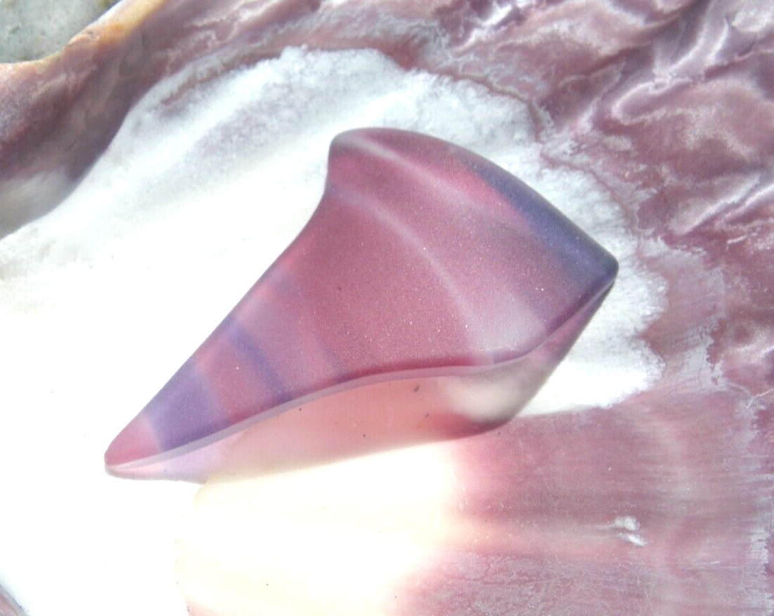 Sea Glass, Beautiful Single Pink and Purple Striped