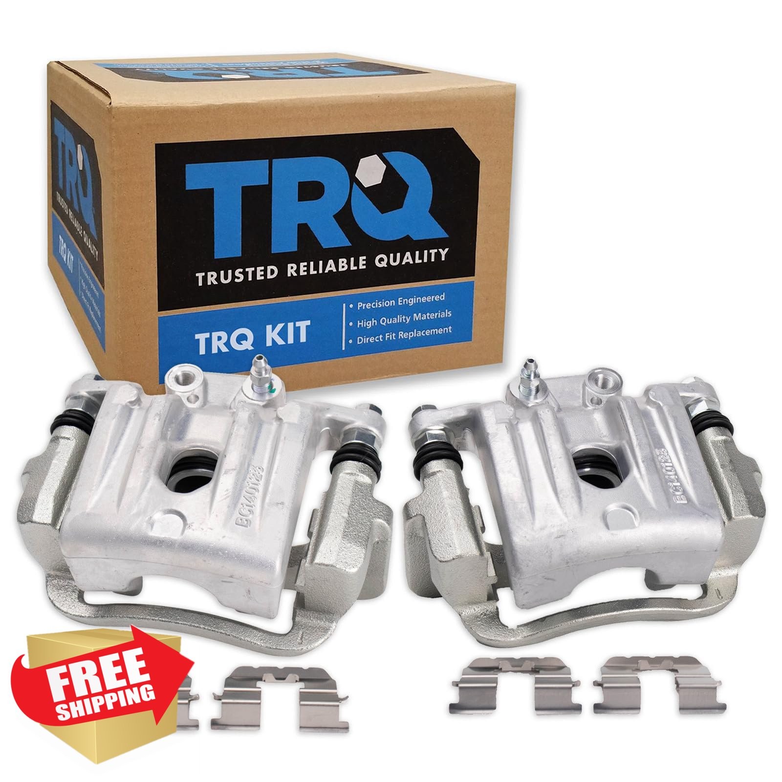 TRQ Rear Brake Caliper Set Brackets 14-18 Kia Sorento without Red Calipers
