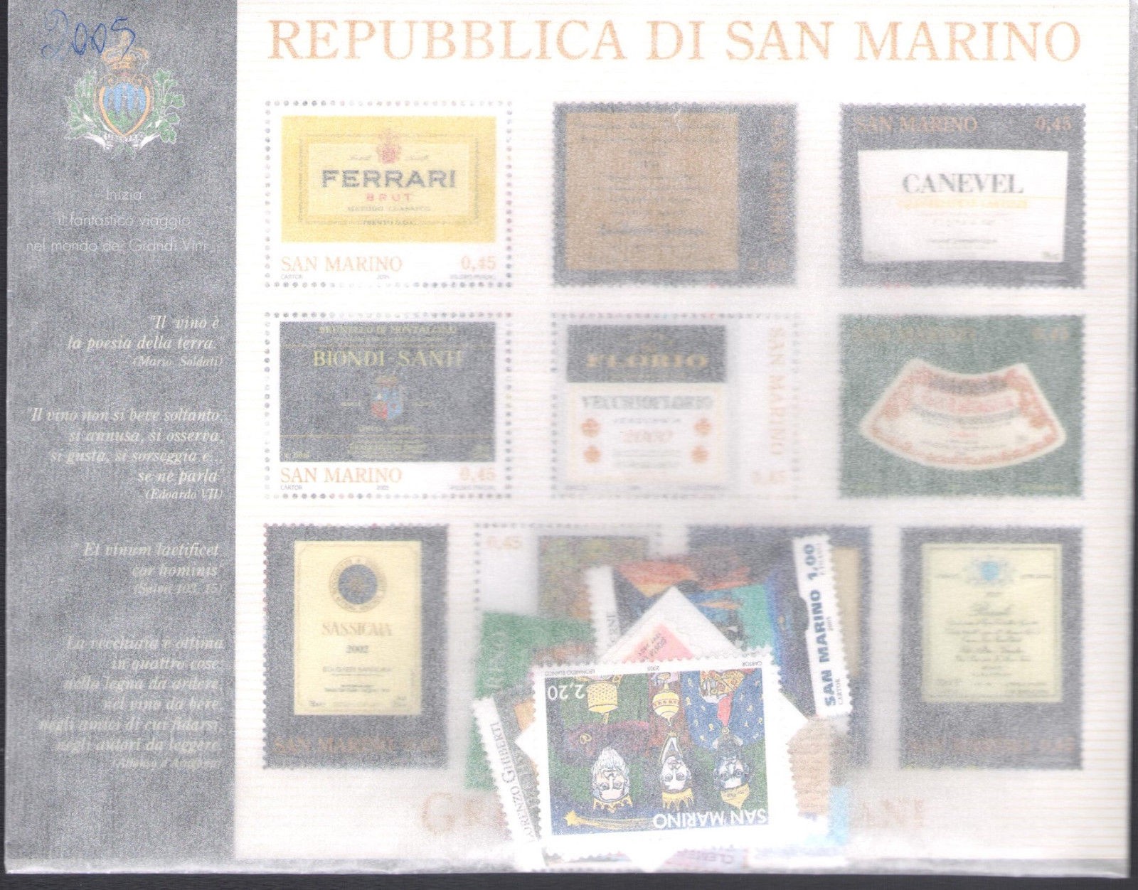 2005 San Marino, New Stamps, Complete Vintage, 44 Values + 2 Sheets - MNH**