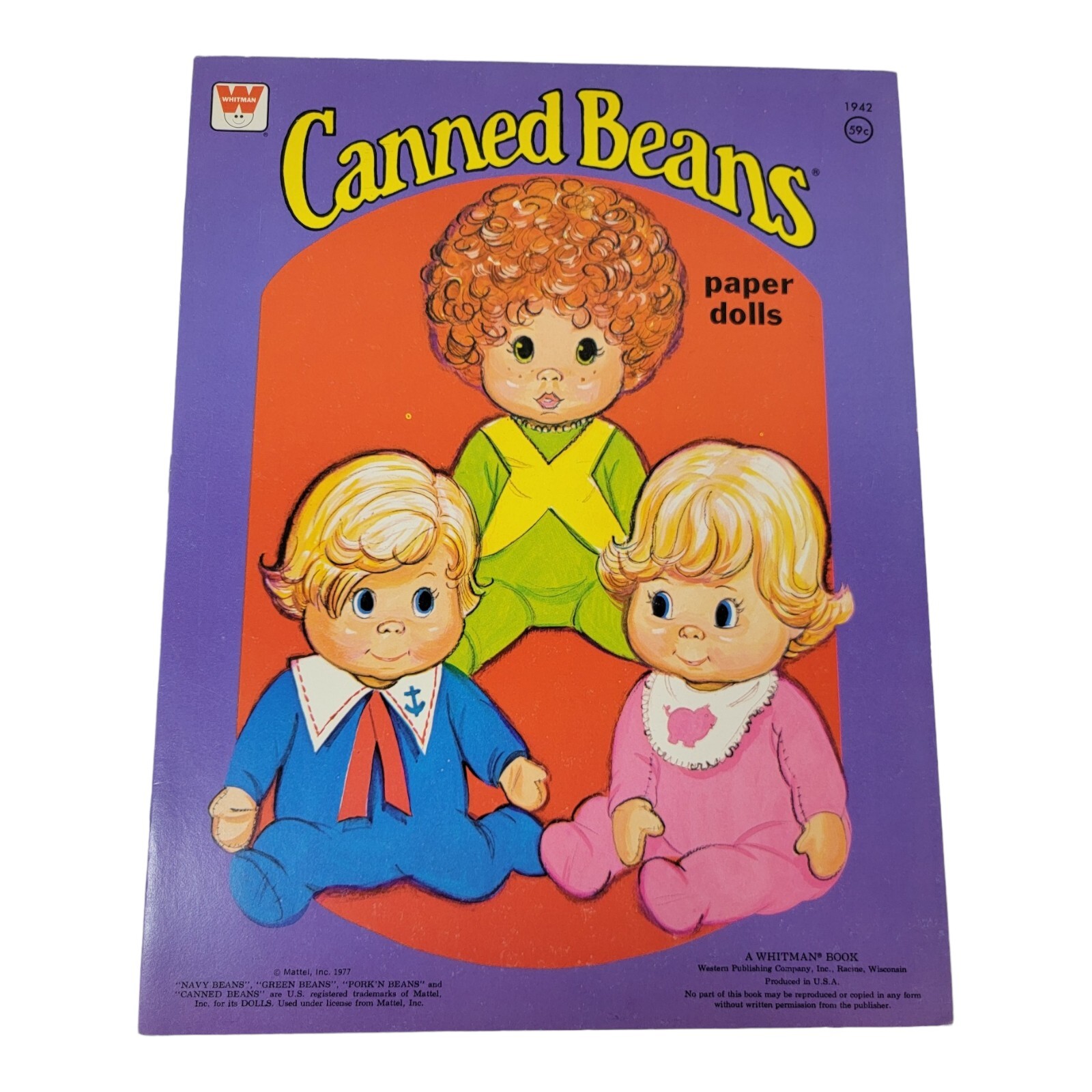 1977 Whitman "Canned Beans Paper Dolls" Uncut Book