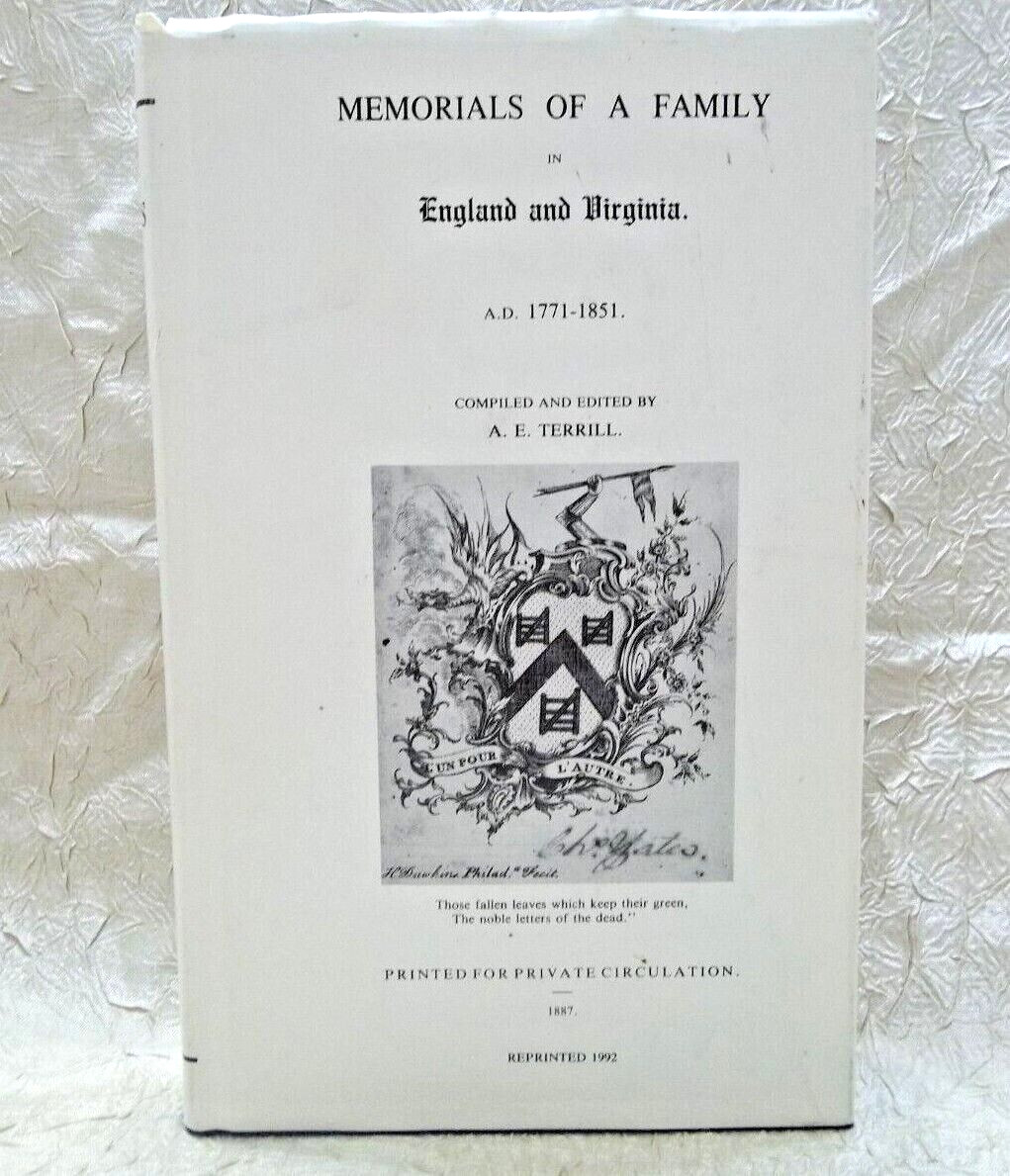 YATES Family History Memorials of a Family in England & Virginia Genealogy