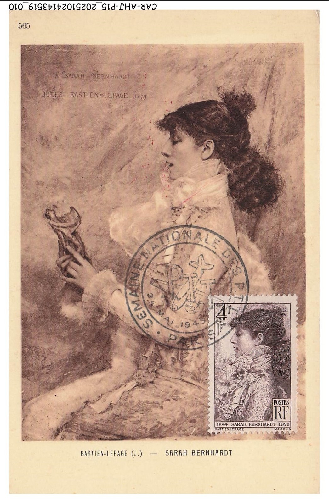 CAR-AHJP15-0692-CARTE-MAXIMUN - Bastien-Lepage - Sarah Bernhardt - 1945