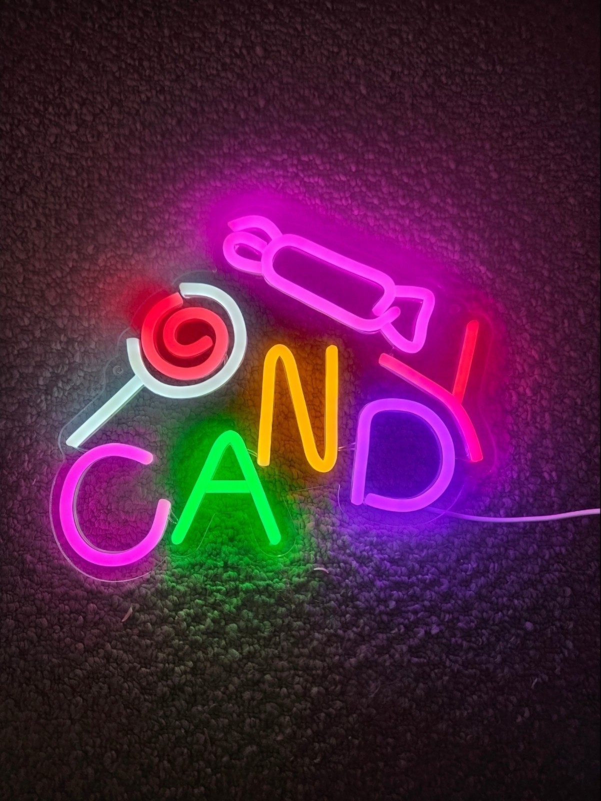 11.6"x6.54" Candy Shop Lollipop Vivid LED Neon Sign  USB Powered Light