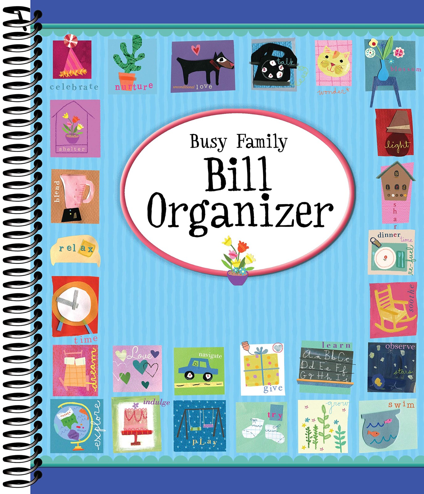 Busy Family Bill Organizer with 12 Pockets & Charts - Track Bills & Due Dates
