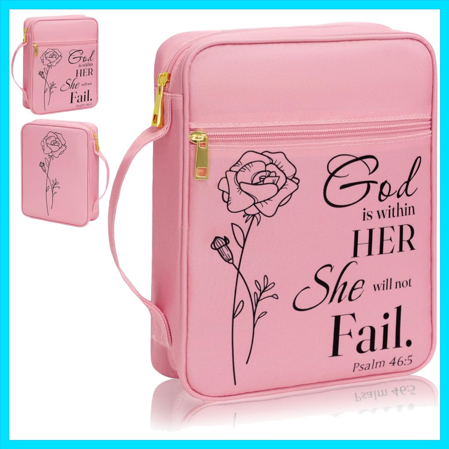 Bible Cover for Women, Bible Holder, Bible Cover Carrier Carrying Organizer B...