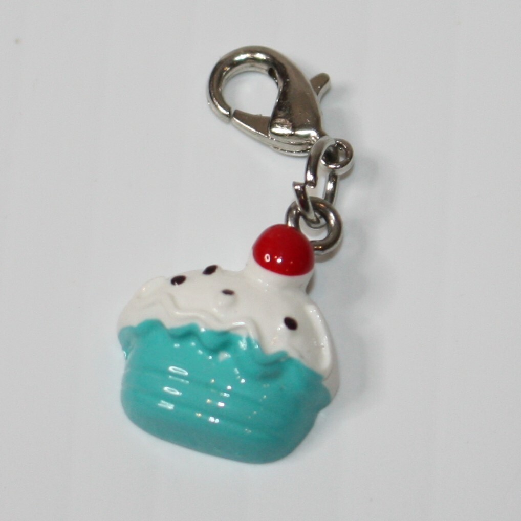 Girl's Miniature Cupcake Dessert Charm for Bracelet