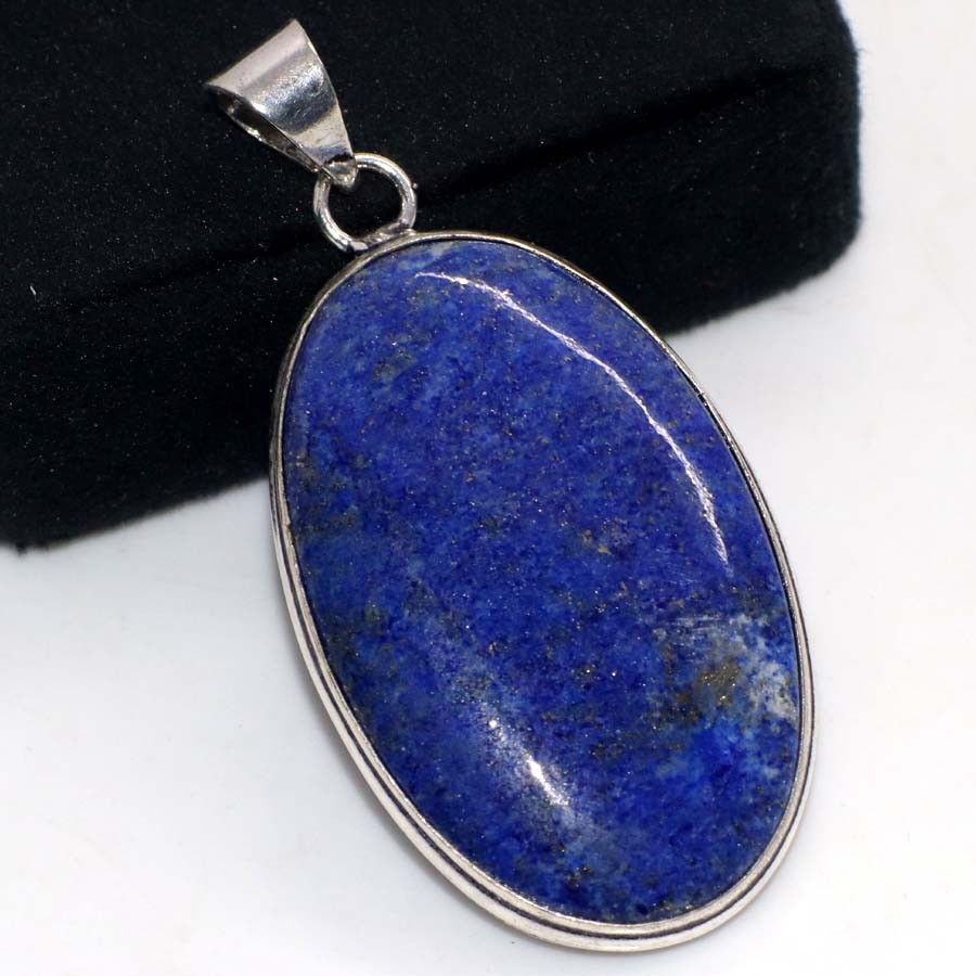 Lapis Lazuli 925 Silver Plated Handmade Pendant 2.1" Valentine Gifts JW
