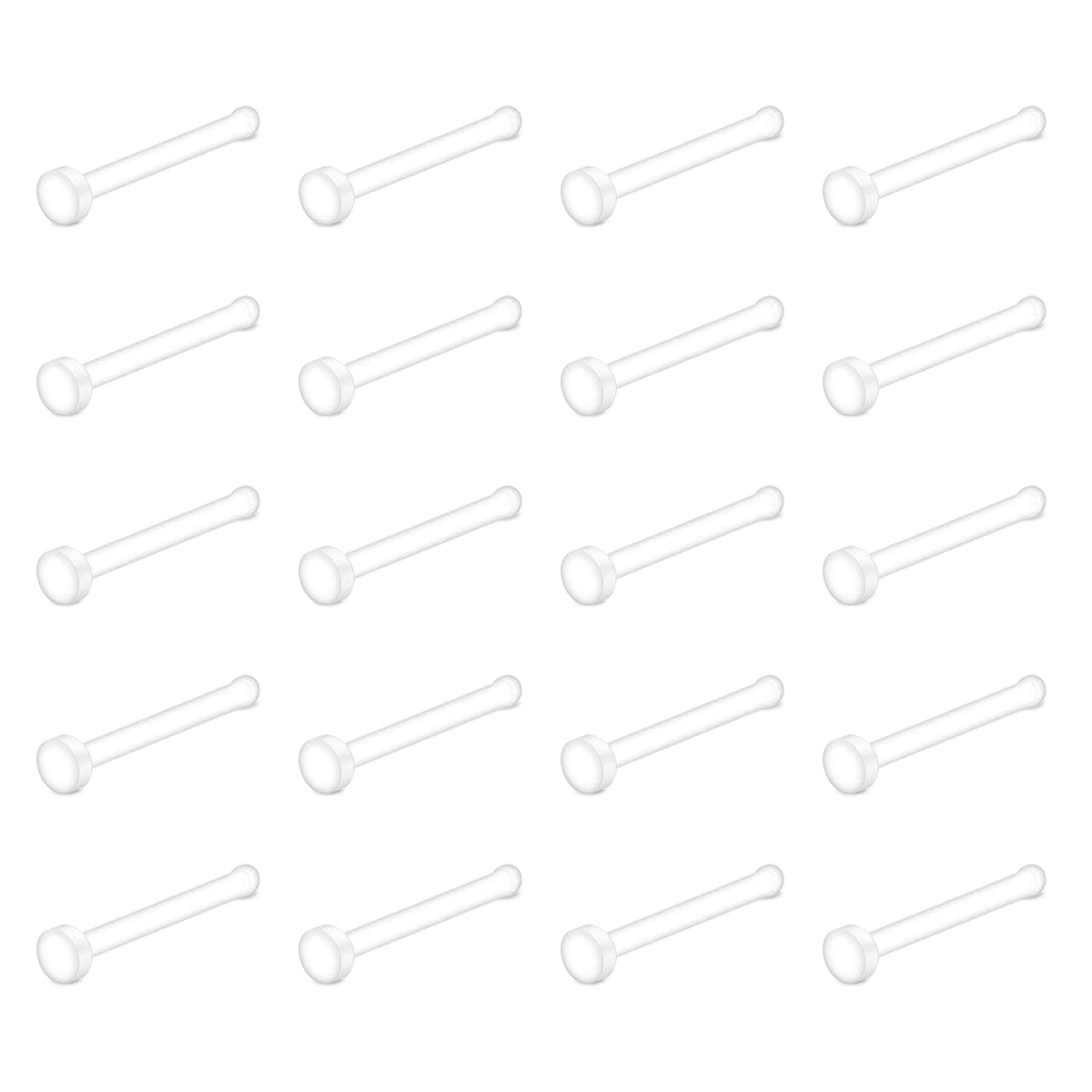 D.Bella 18g Clear Nose Studs Plastic Ring for Work Surgery white 