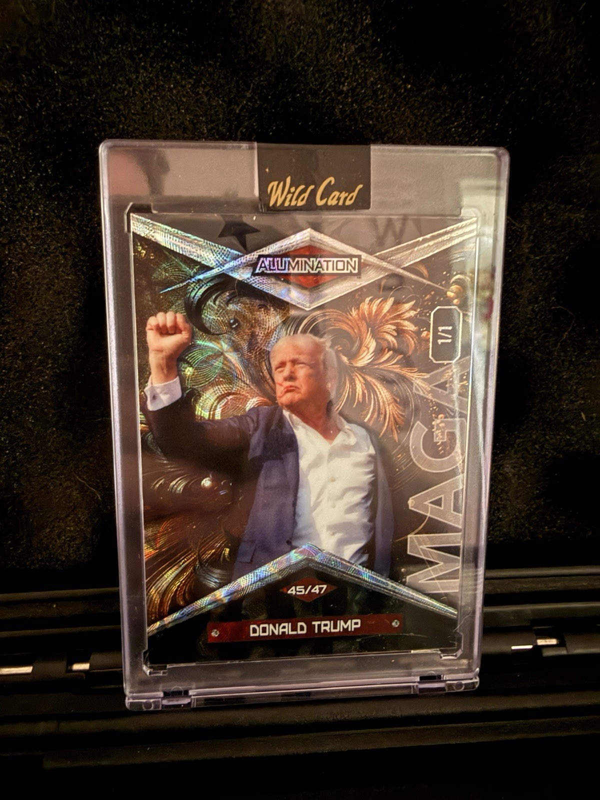 Wild Card Alumination One of One Donald Trump President 45th 47th Trading Card