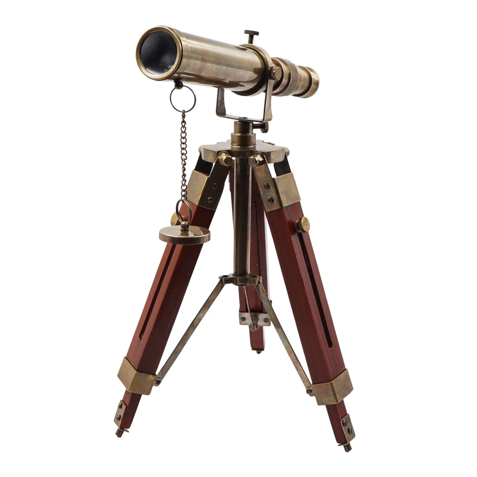 Personalised Bronze Telescope with Wooden Tripod Nautical Brass Telescope