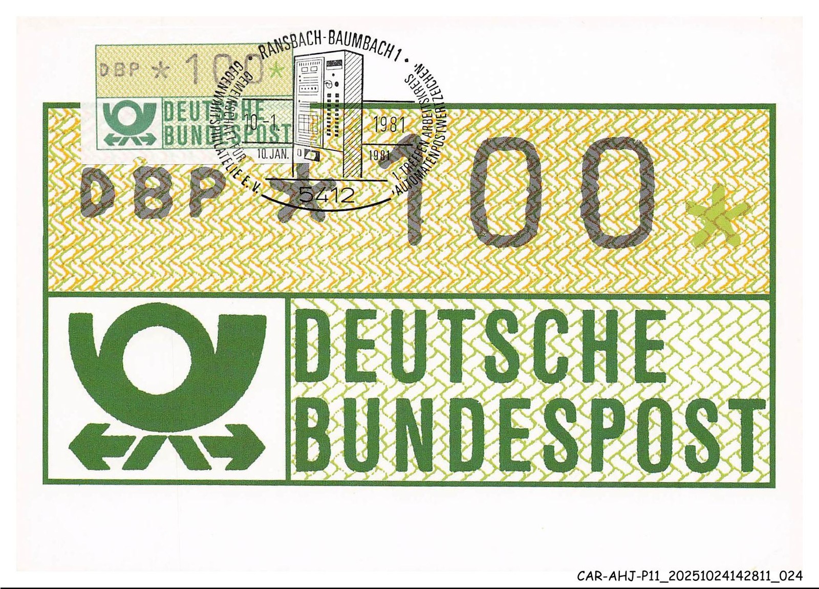 CAR-AHJP11-0510-CARTE-MAXIMUN - Germany - Deutsche Bundespost - 1981