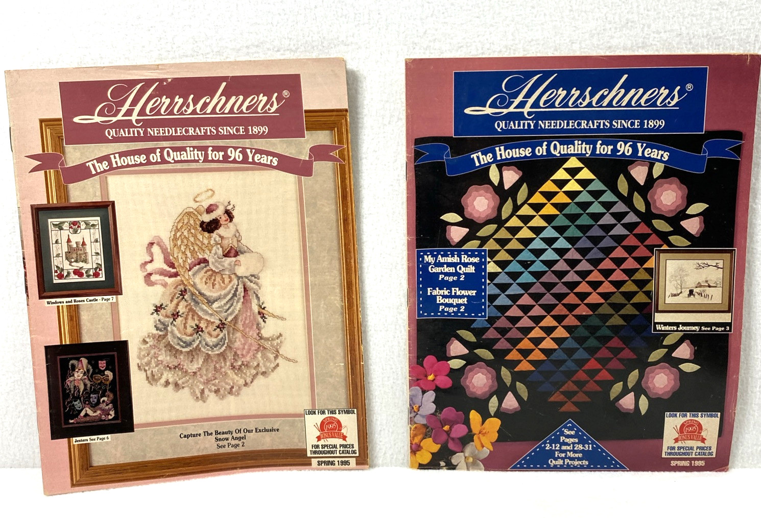 Vtg Spring 1995 Herrschner's Needlecrafts Hobby Crafts Paper Catalog Lot of 2