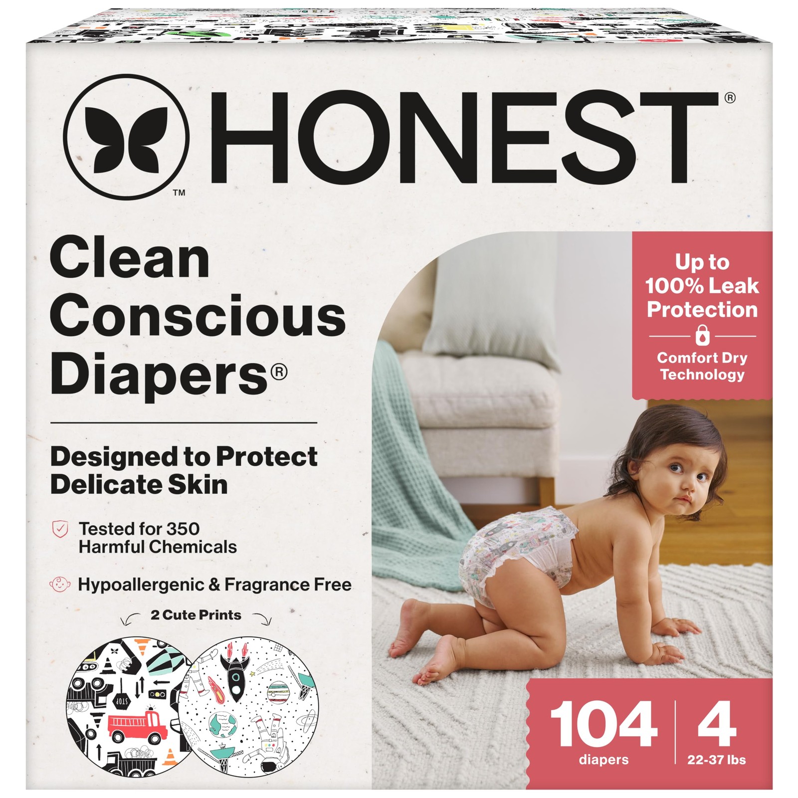 Disposable Diapers Comfort Dry Sensitive Skin Hypoallergenic The Honest Company