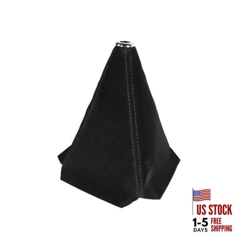 Car Shift Boot Cover, Suede Leather Manual Automatic Gear Shifter Knob Black