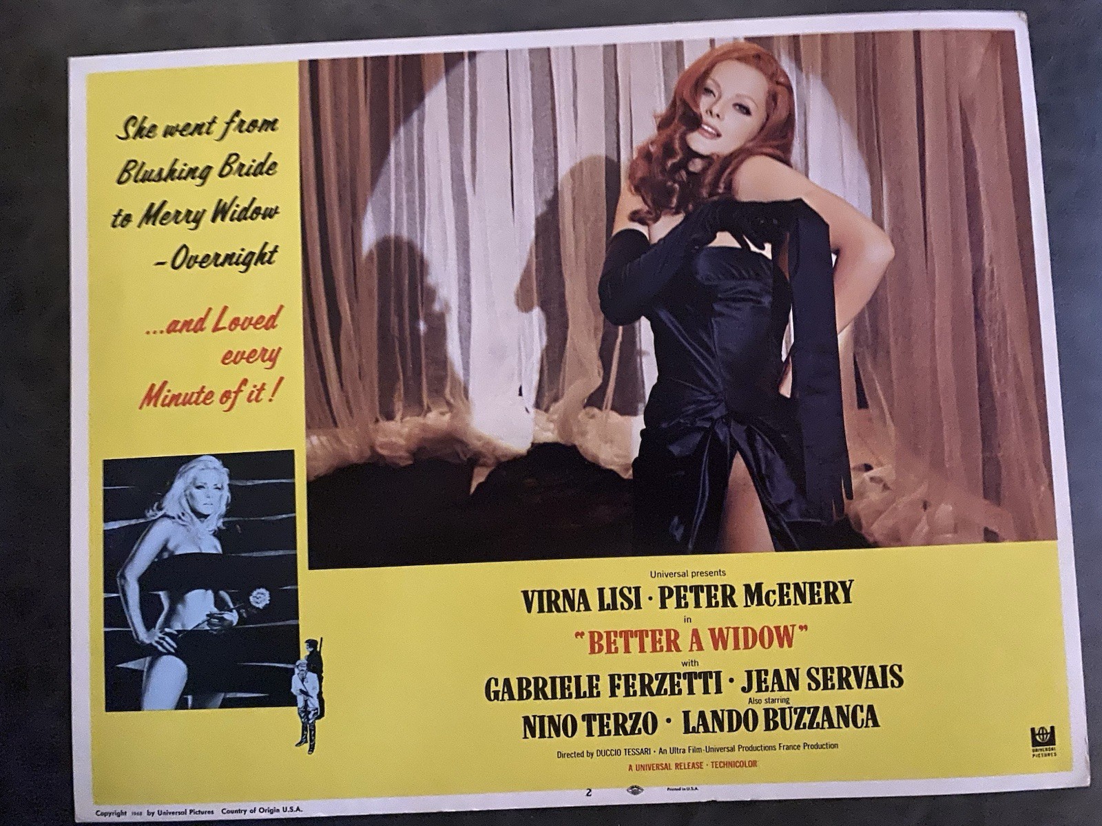 BETTER A WIDOW 1968 Original Vintage Lobby Card with Virni Lisi & Peter McEnery