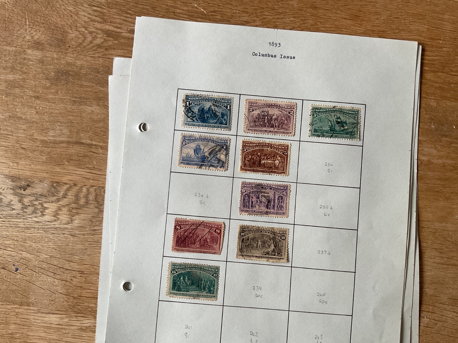 United States 1893 - 1901 stamps on 6 pages  B3189