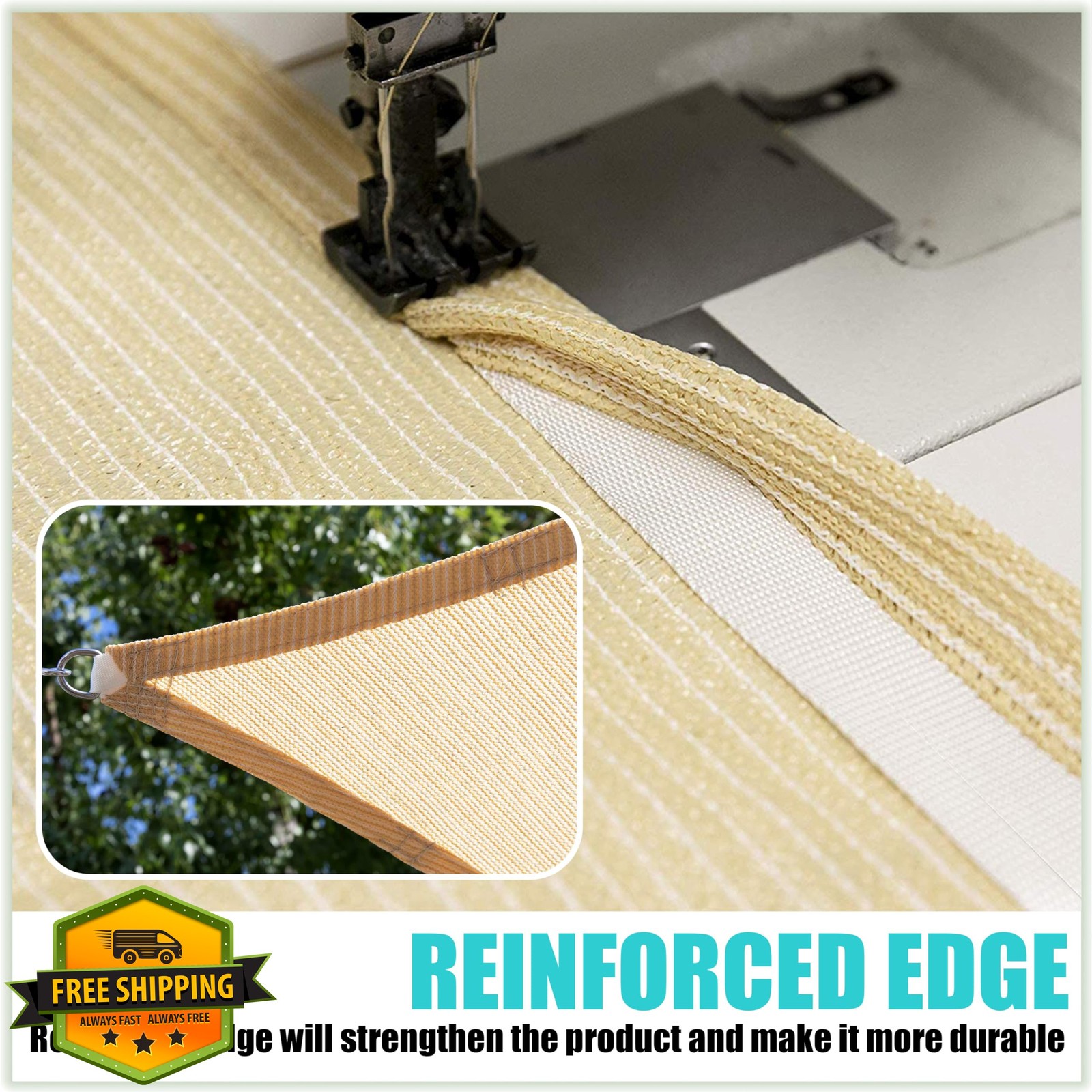 Amgo 10x10 Turquoise Sun Shade Sail UPF50+ Canopy Awning