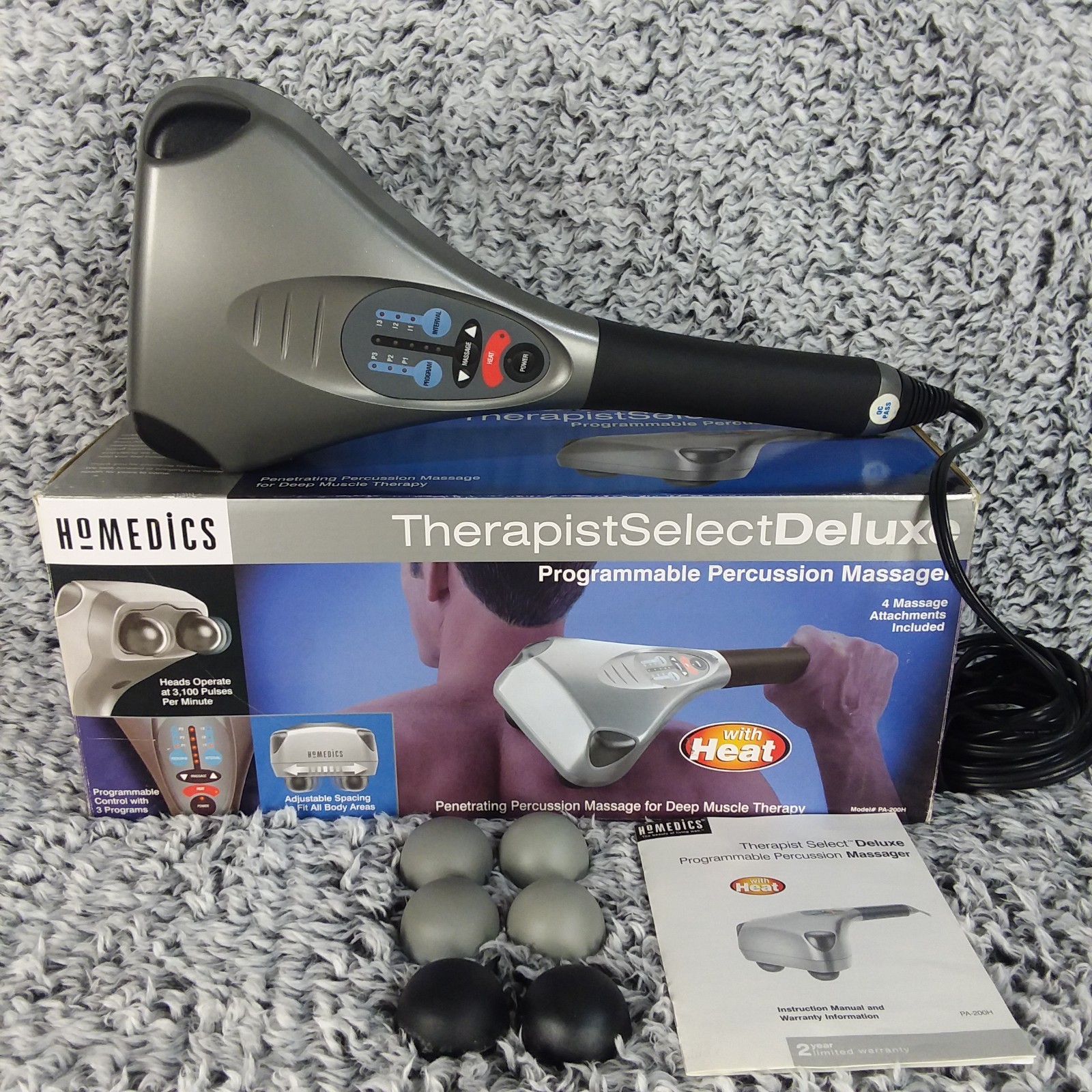 Homedics Therapist Select DELUXE Programmable Percussion Massager PA-200H Works