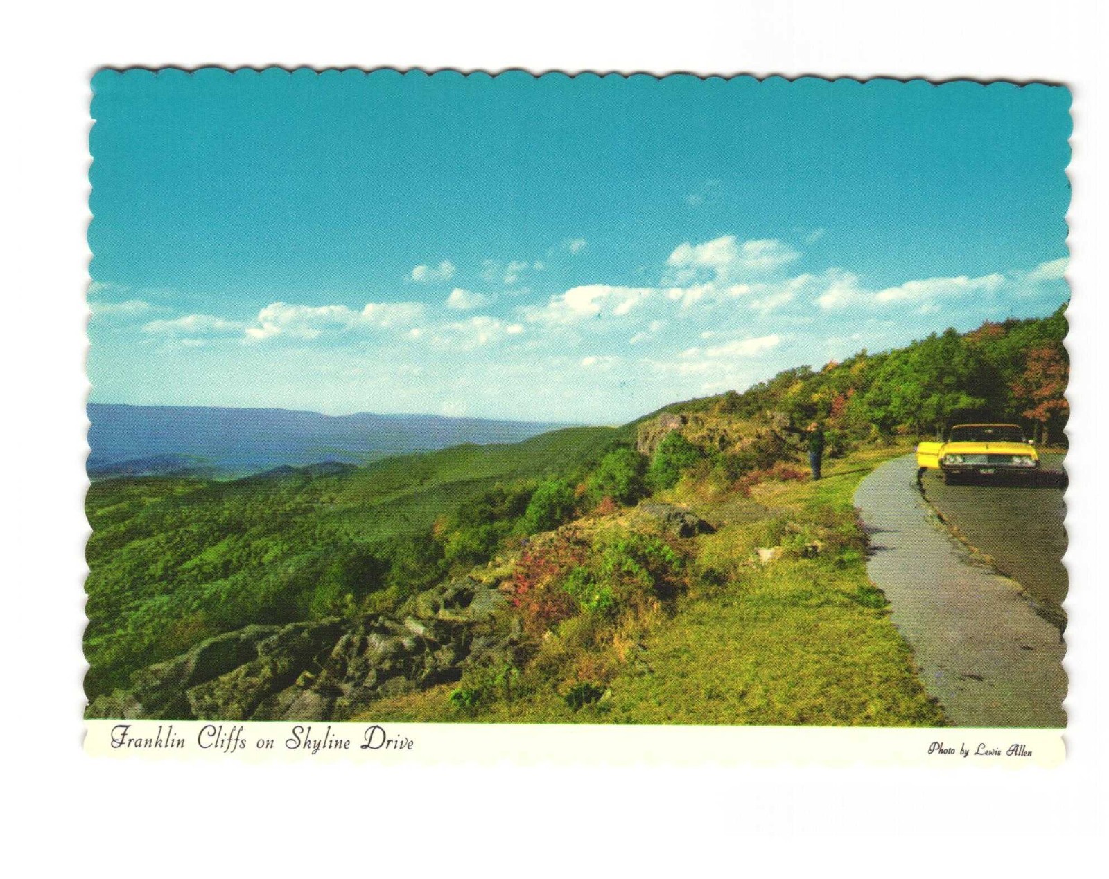 Franklin Cliffs on Skyline Drive Shenandoah National Park VA vintage postcard 