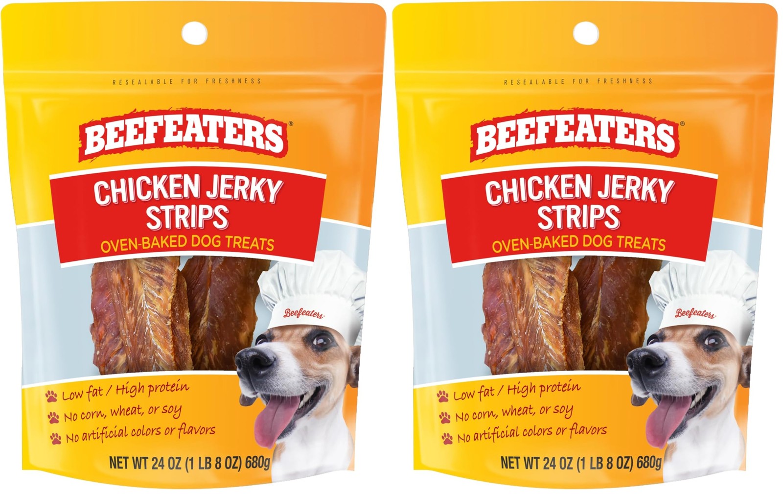 Beefeaters Chicken Jerky Strips, 24oz, 2-Pack - Real Meat Dog Treats