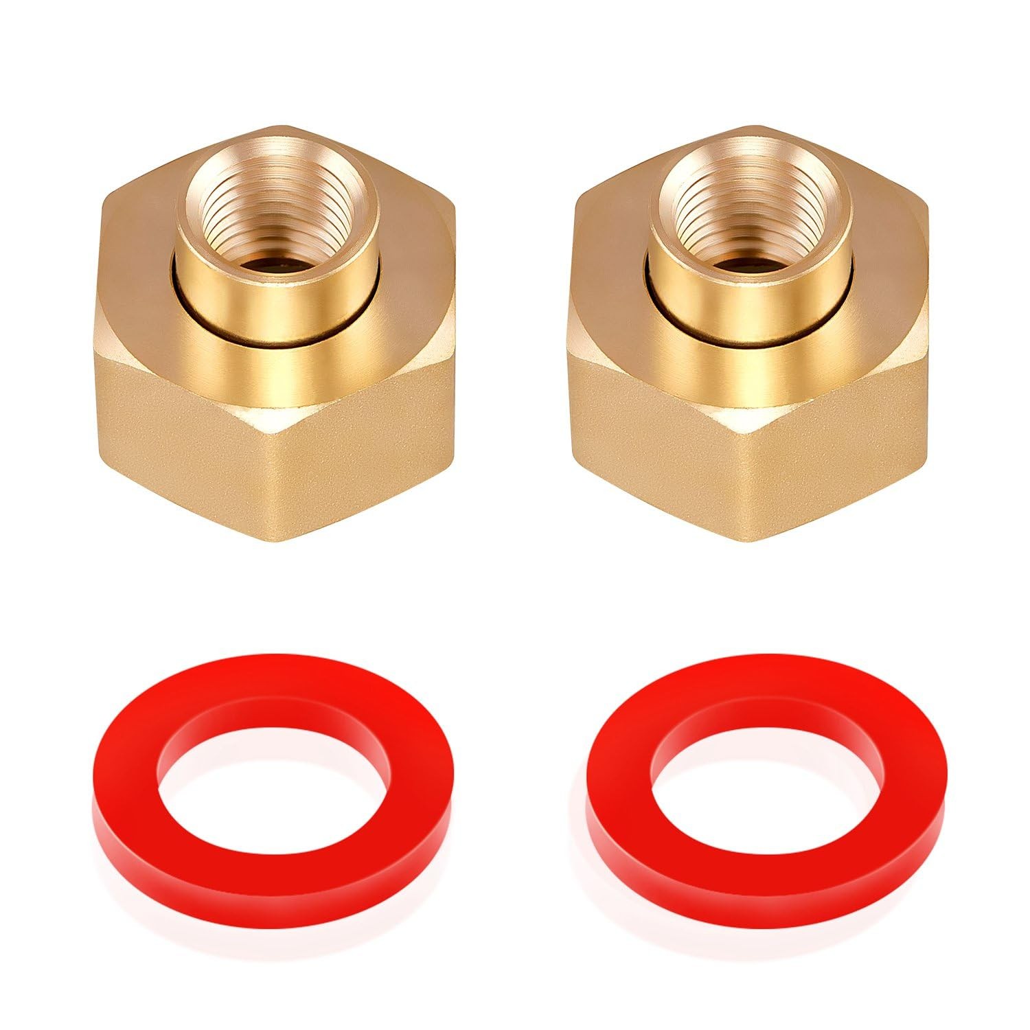 Minimprover 2PCS Brass Hex Swivel 1/4" NPT 2 PCS to 3/4", 