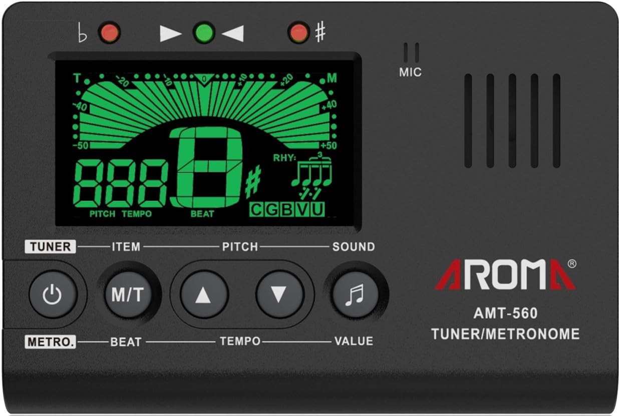 Ulumac Aroma 3 in 1 Digital Metronome Tuner for All Instruments - Black 