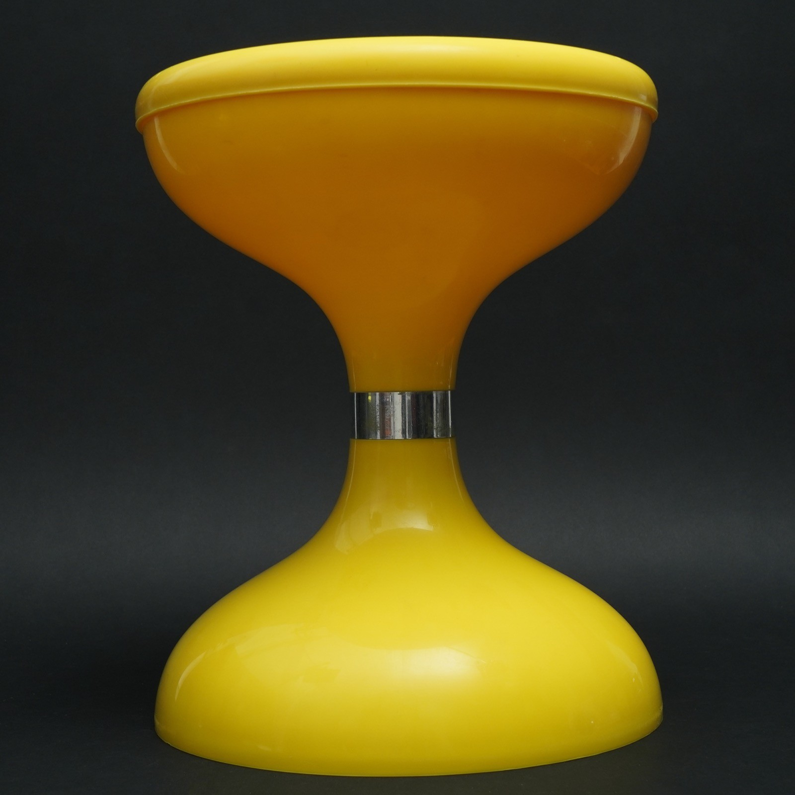Vintage Kunststoffhocker Sgabello Americano Robur Yellow Space Age Diabolo 1.Za