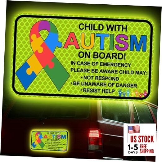 3-Pack Child with Autism On Board Car Magnets- Autism Awareness Accessories 