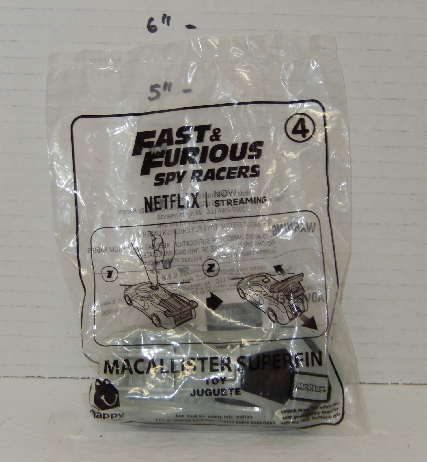 2020 Mcdonalds Happy Meal Toy Netflix Fast & Furious #4 Macallister Superfin MIP