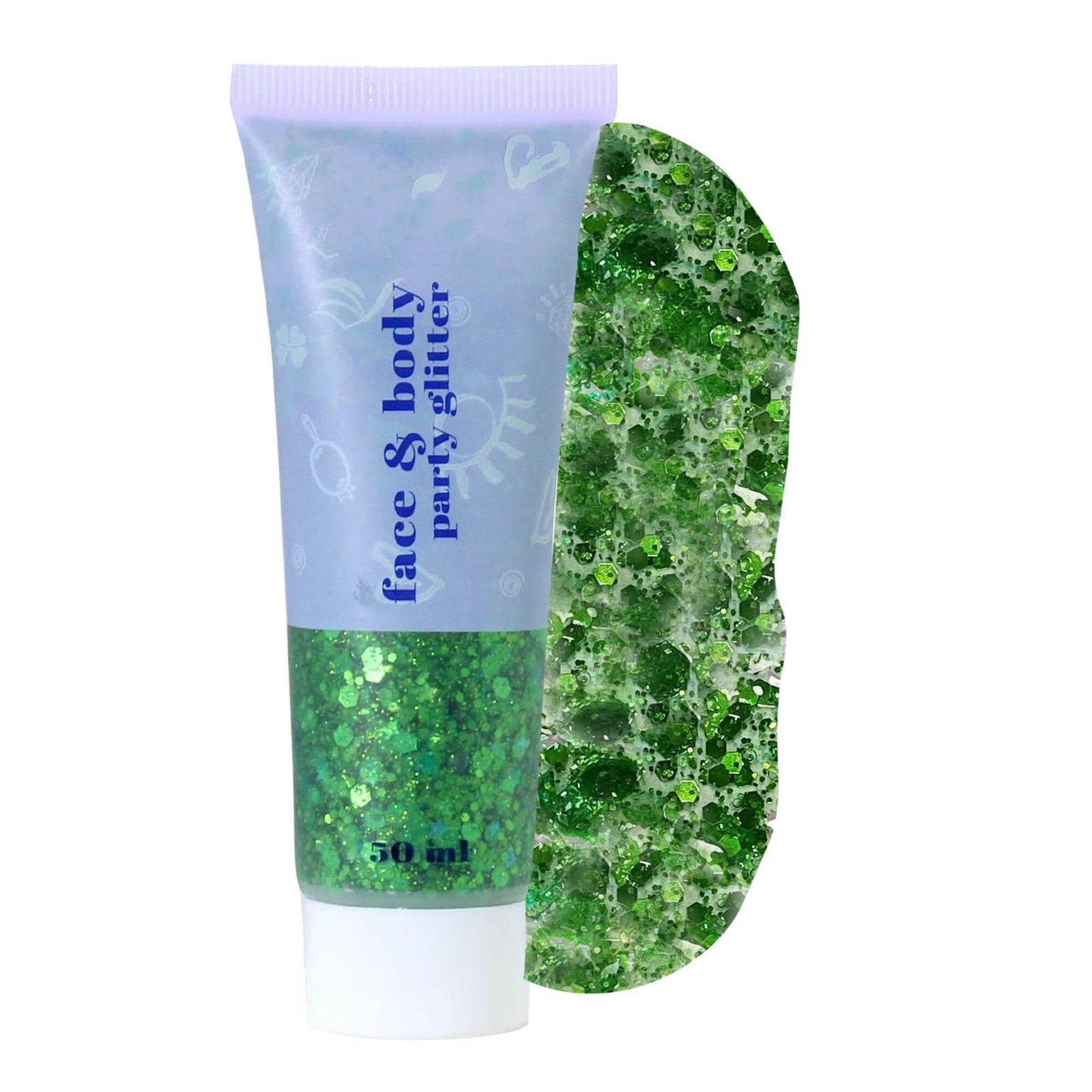 CCbeauty Body and Face Green Glitter Gel 50ml