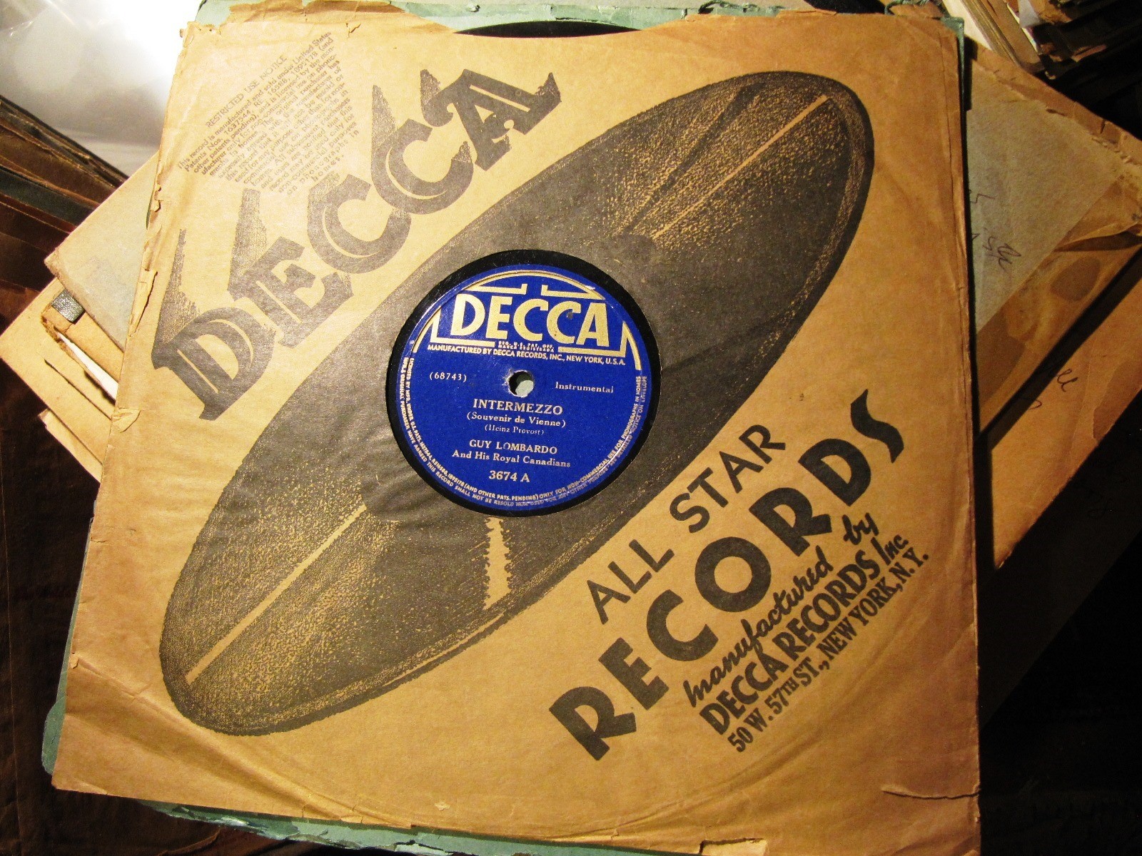 INGRID BERGMAN MOVIE Intermezzo GUY LOMBARDO & Royal Canadians Star Dust DECCA 